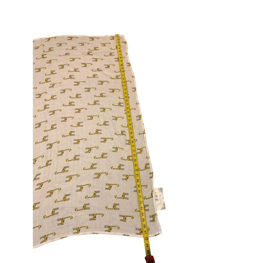 Upsimples Swaddle Blanket Kids OS White Giraffe Print Bamboo Muslin Safari Core